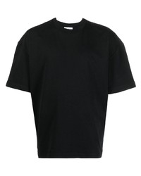 schwarzes besticktes T-Shirt mit einem Rundhalsausschnitt von Études