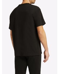 schwarzes besticktes T-Shirt mit einem V-Ausschnitt von Giuseppe Zanotti