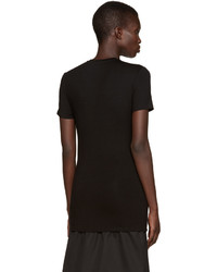 schwarzes besticktes T-shirt von Versace