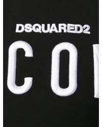 schwarzes besticktes T-shirt von Dsquared2