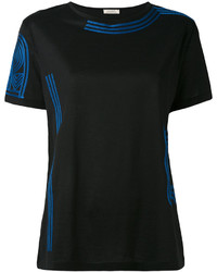 schwarzes besticktes T-shirt von Nina Ricci