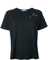 schwarzes besticktes T-shirt von Rag & Bone