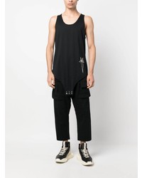 schwarzes besticktes Trägershirt von Rick Owens X Champion