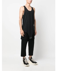 schwarzes besticktes Trägershirt von Rick Owens X Champion