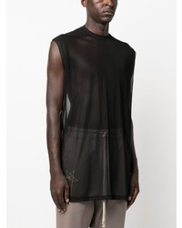 schwarzes besticktes Trägershirt von Rick Owens X Champion