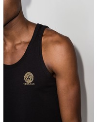 schwarzes besticktes Trägershirt von Versace