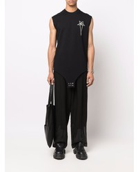 schwarzes besticktes Trägershirt von Rick Owens X Champion