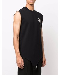 schwarzes besticktes Trägershirt von Rick Owens X Champion