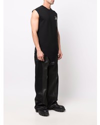 schwarzes besticktes Trägershirt von Rick Owens