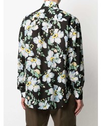 schwarzes Businesshemd mit Blumenmuster von Tom Ford