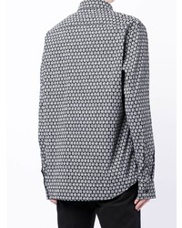 schwarzes Businesshemd mit geometrischem Muster von Michael Kors
