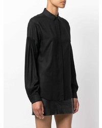 schwarzes Businesshemd mit Rüschen von Saint Laurent