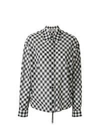 schwarzes Businesshemd mit Vichy-Muster von McQ Alexander McQueen
