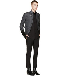 schwarzes Businesshemd von Saint Laurent