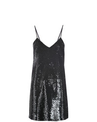 schwarzes Camisole-Kleid aus Pailletten von Ashish