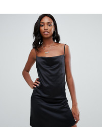schwarzes Camisole-Kleid aus Satin von Missguided Tall
