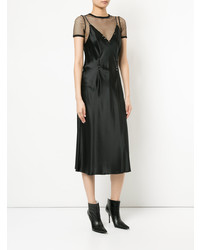 schwarzes Camisole-Kleid aus Satin von T by Alexander Wang