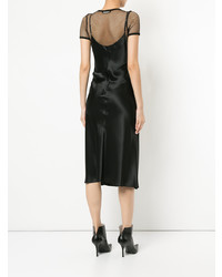 schwarzes Camisole-Kleid aus Satin von T by Alexander Wang