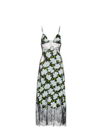 schwarzes Camisole-Kleid aus Spitze mit Blumenmuster von Off-White