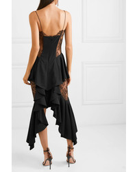 schwarzes Camisole-Kleid aus Spitze mit Rüschen von Alexandre Vauthier