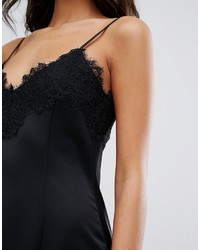 schwarzes Camisole-Kleid aus Spitze von Warehouse