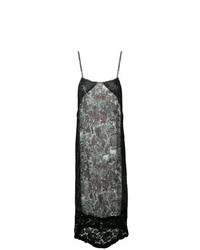 schwarzes Camisole-Kleid mit Blumenmuster von I'M Isola Marras