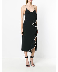 schwarzes Camisole-Kleid mit Rüschen von David Koma