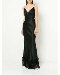 schwarzes Camisole-Kleid mit Rüschen von Romance Was Born