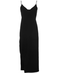 schwarzes Camisole-Kleid mit Schlitz von Organic by John Patrick