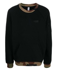 schwarzes Camouflage Fleece-Sweatshirt