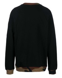 schwarzes Camouflage Fleece-Sweatshirt von Moschino