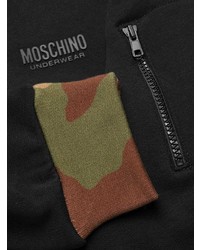 schwarzes Camouflage Fleece-Sweatshirt von Moschino