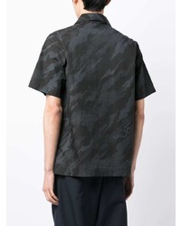 schwarzes Camouflage Kurzarmhemd von Maharishi