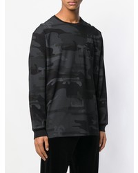 schwarzes Camouflage Langarmshirt von Maharishi