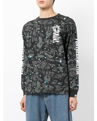 schwarzes Camouflage Langarmshirt von A Bathing Ape