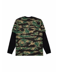 schwarzes Camouflage Langarmshirt von A Bathing Ape