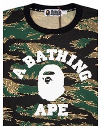 schwarzes Camouflage Langarmshirt von A Bathing Ape