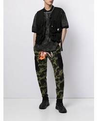 schwarzes Camouflage Polohemd von AAPE BY A BATHING APE