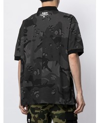 schwarzes Camouflage Polohemd von AAPE BY A BATHING APE