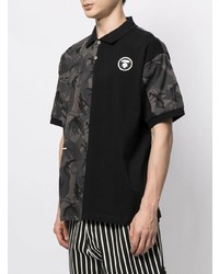 schwarzes Camouflage Polohemd von AAPE BY A BATHING APE