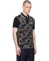 schwarzes Camouflage Polohemd von BAPE