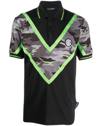 schwarzes Camouflage Polohemd von Plein Sport