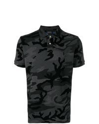 schwarzes Camouflage Polohemd von Polo Ralph Lauren