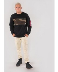 schwarzes Camouflage Sweatshirt von Alpha Industries