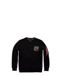 schwarzes Camouflage Sweatshirt von Alpha Industries