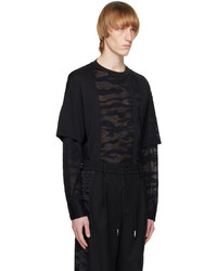 schwarzes Camouflage Sweatshirt von Feng Chen Wang