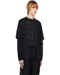 schwarzes Camouflage Sweatshirt von Feng Chen Wang