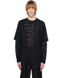 schwarzes Camouflage Sweatshirt von Feng Chen Wang
