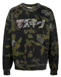 schwarzes Camouflage Sweatshirt von Moschino