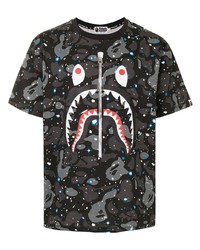 schwarzes Camouflage T-Shirt mit einem Rundhalsausschnitt von A Bathing Ape